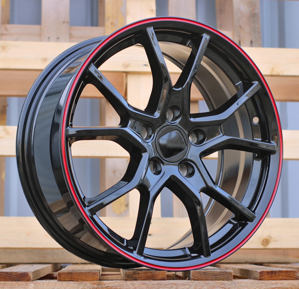 PRORACING B1418 Black With Red Line (BR) R18 5x114.30 ET45 CB64.10 J8.0
